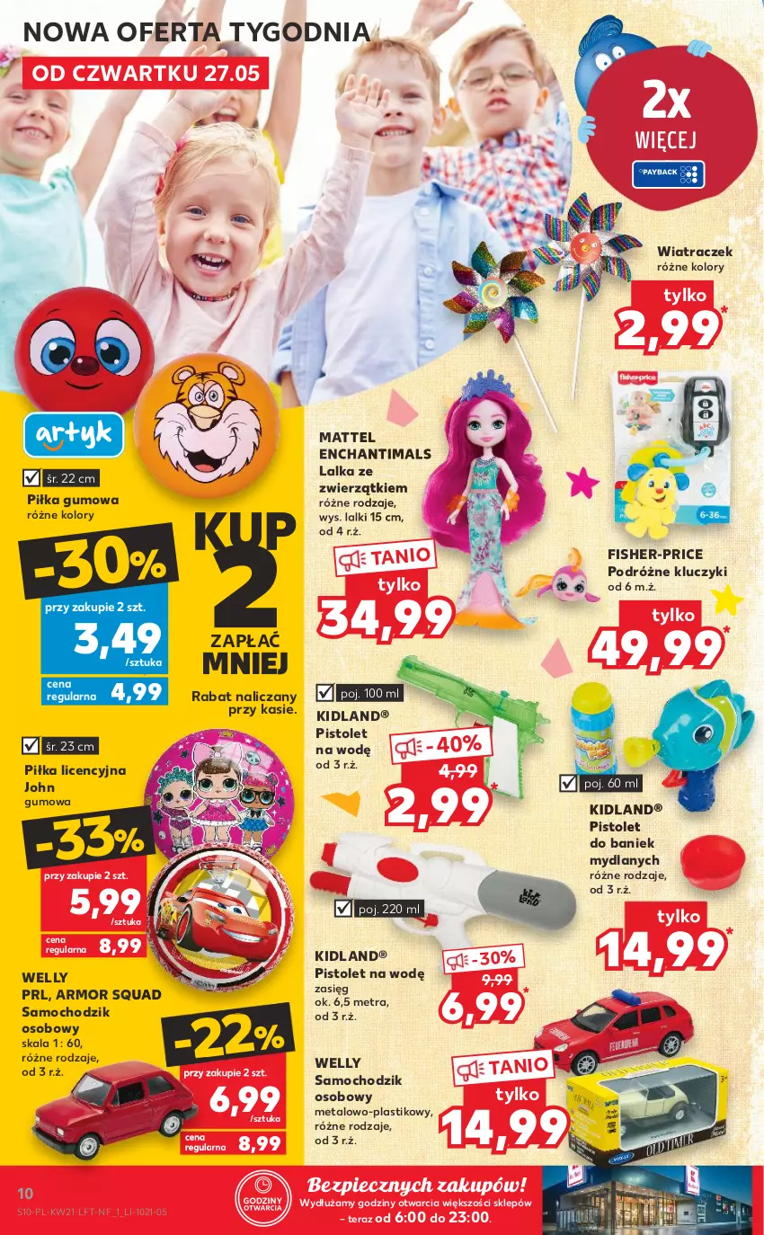 Gazetka promocyjna Kaufland - OFERTA TYGODNIA - ważna 27.05 do 01.06.2021 - strona 10 - produkty: Chodzik, Enchantimals, Fisher-Price, Lalka, Mattel, Piec, Pistolet, Squad, Tera