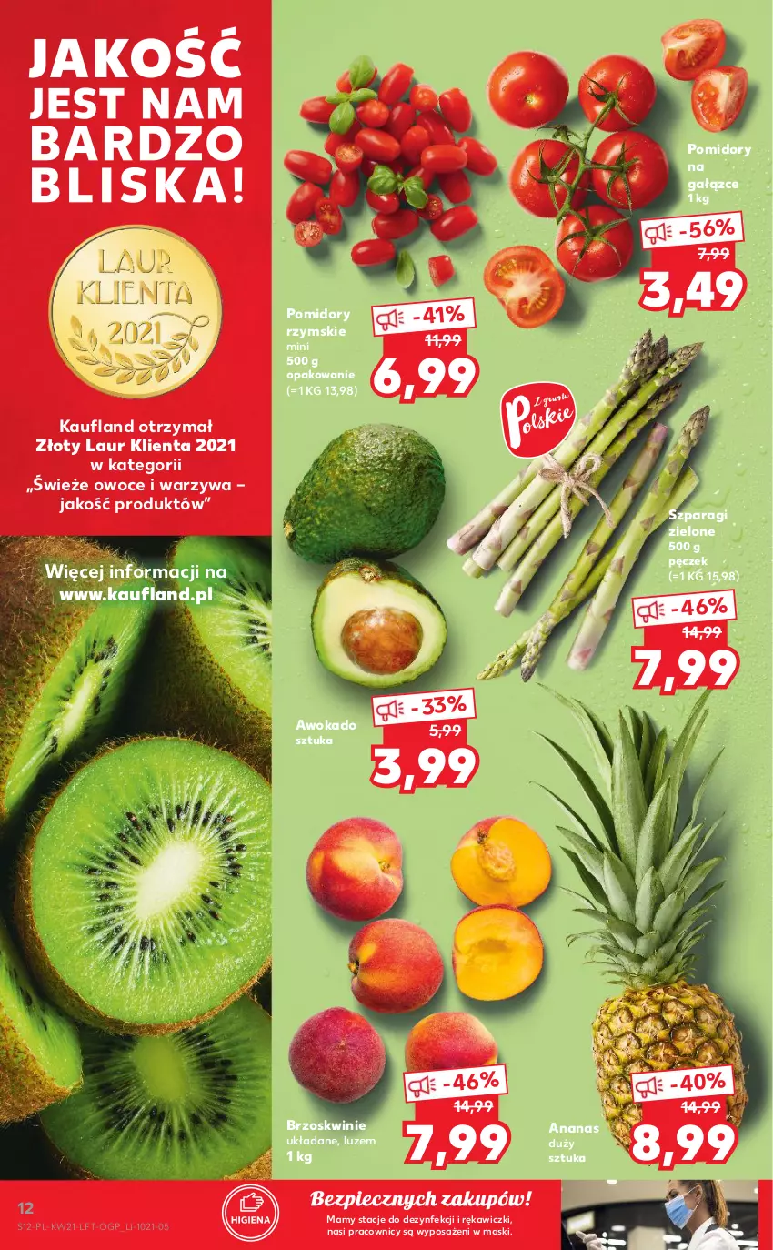 Gazetka promocyjna Kaufland - OFERTA TYGODNIA - ważna 27.05 do 01.06.2021 - strona 12 - produkty: Ananas, Brzoskwinie, Laur, Owoce, Piec, Pomidory, Warzywa