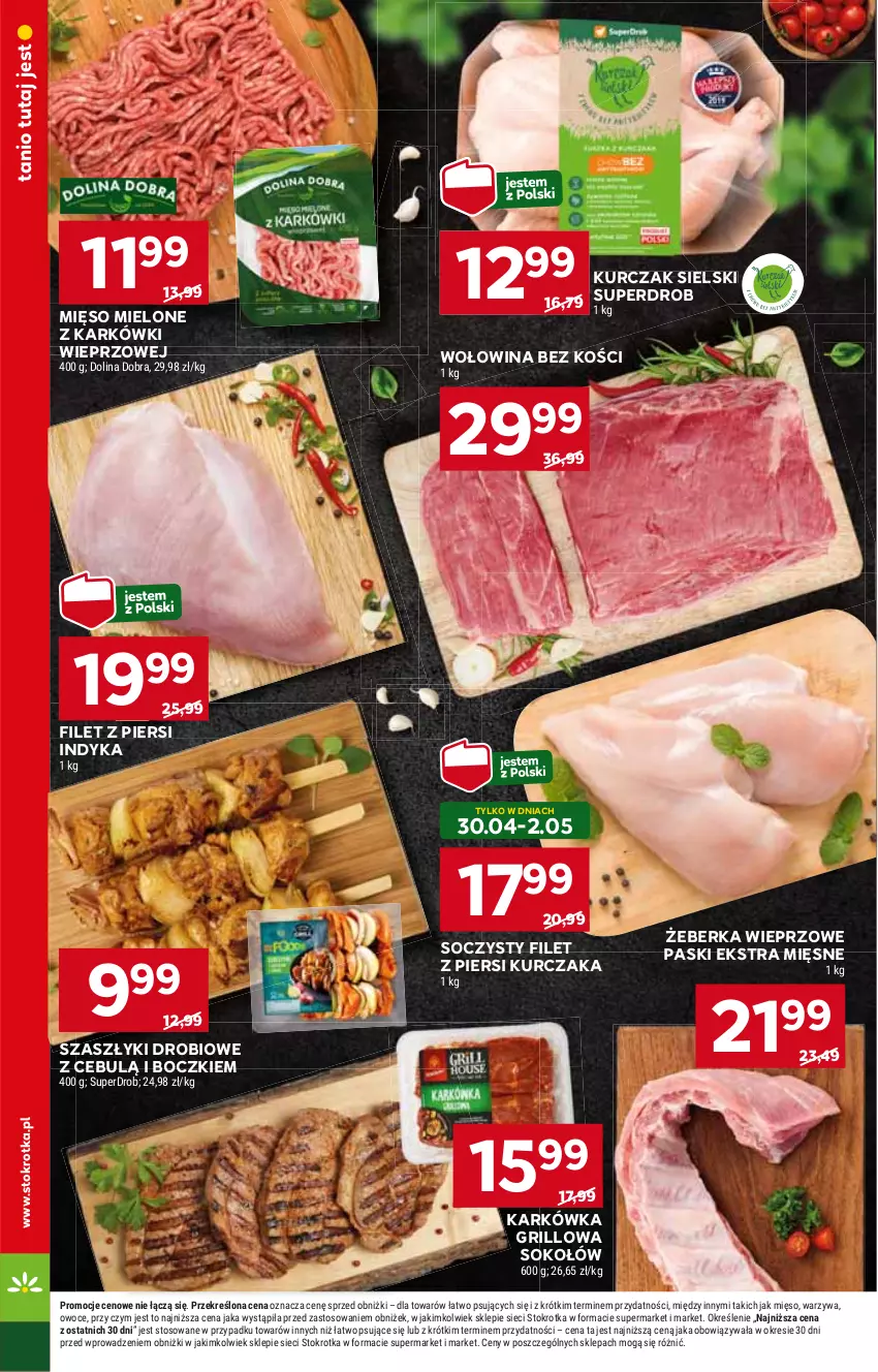 Gazetka promocyjna Stokrotka - Supermarket - ważna 30.04 do 08.05.2024 - strona 10 - produkty: Filet z piersi indyka, Filet z piersi kurczaka, Grill, Kurczak, Mięso, Mięso mielone, Sok, Sokołów, Wołowina, Wołowina bez kości