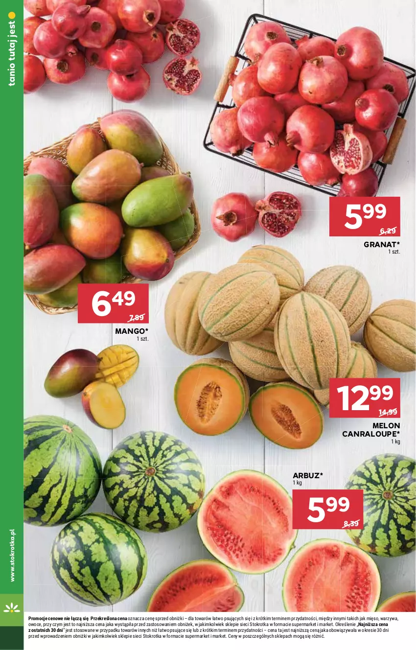 Gazetka promocyjna Stokrotka - Supermarket - ważna 30.04 do 08.05.2024 - strona 12 - produkty: Arbuz, Gra, Granat, Mango, Melon, Mięso, Owoce, Warzywa