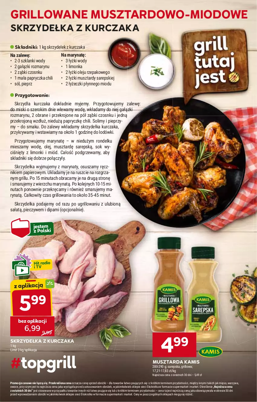 Gazetka promocyjna Stokrotka - Supermarket - ważna 30.04 do 08.05.2024 - strona 7 - produkty: Grill, Kamis, Kurczak, Mus, Musztarda, Skrzydełka z kurczaka