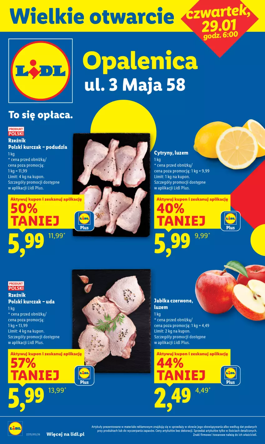 Gazetka promocyjna Lidl - Lidl w Opalenicy - ważna 29.01 do 07.02.2026 - strona 1 - produkty: Cytryny, Jabłka, Kurczak