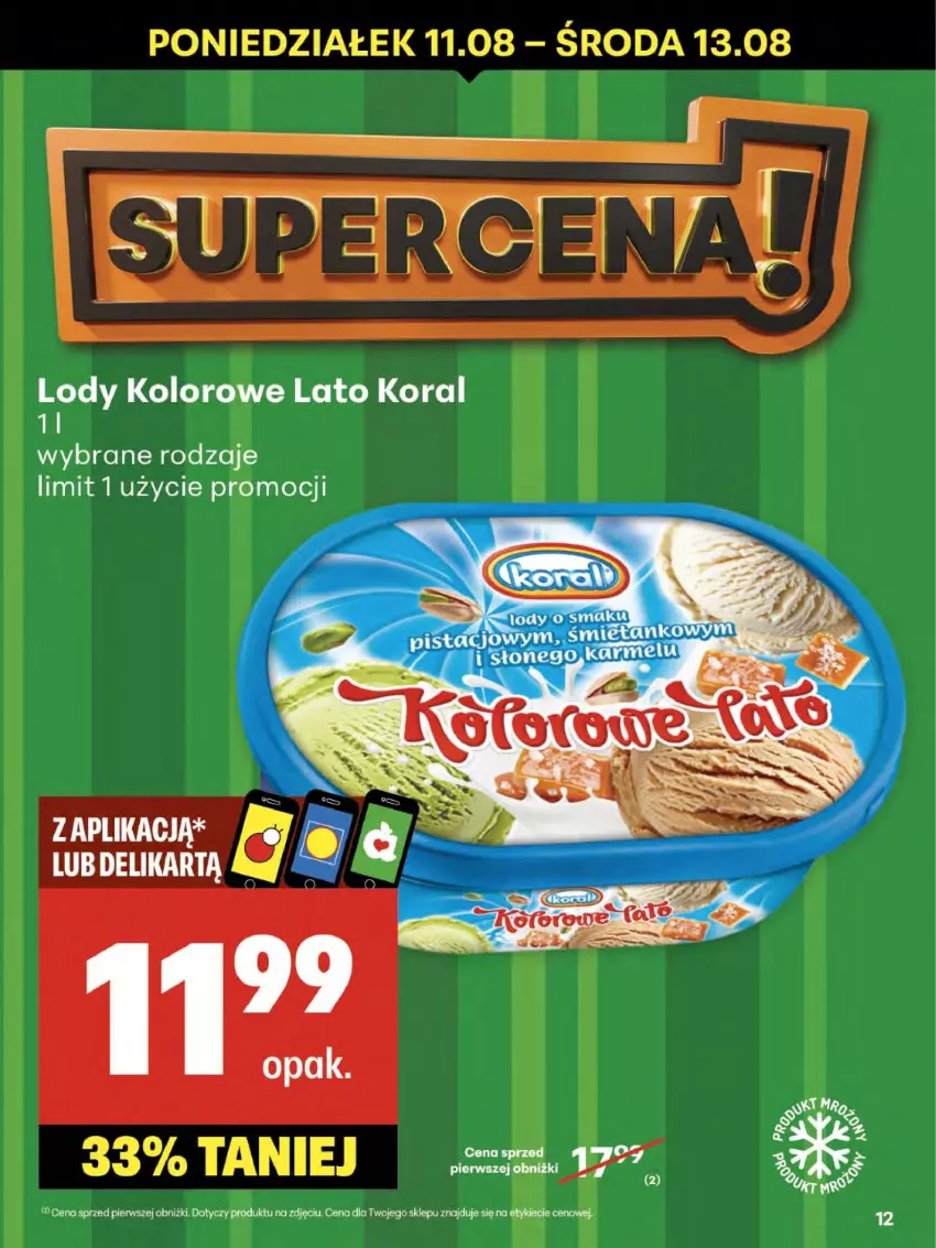 Gazetka promocyjna Delikatesy Centrum - Franczyza DC32 Czwartek - ważna 07.08 do 13.08.2025 - strona 12 - produkty: Lody