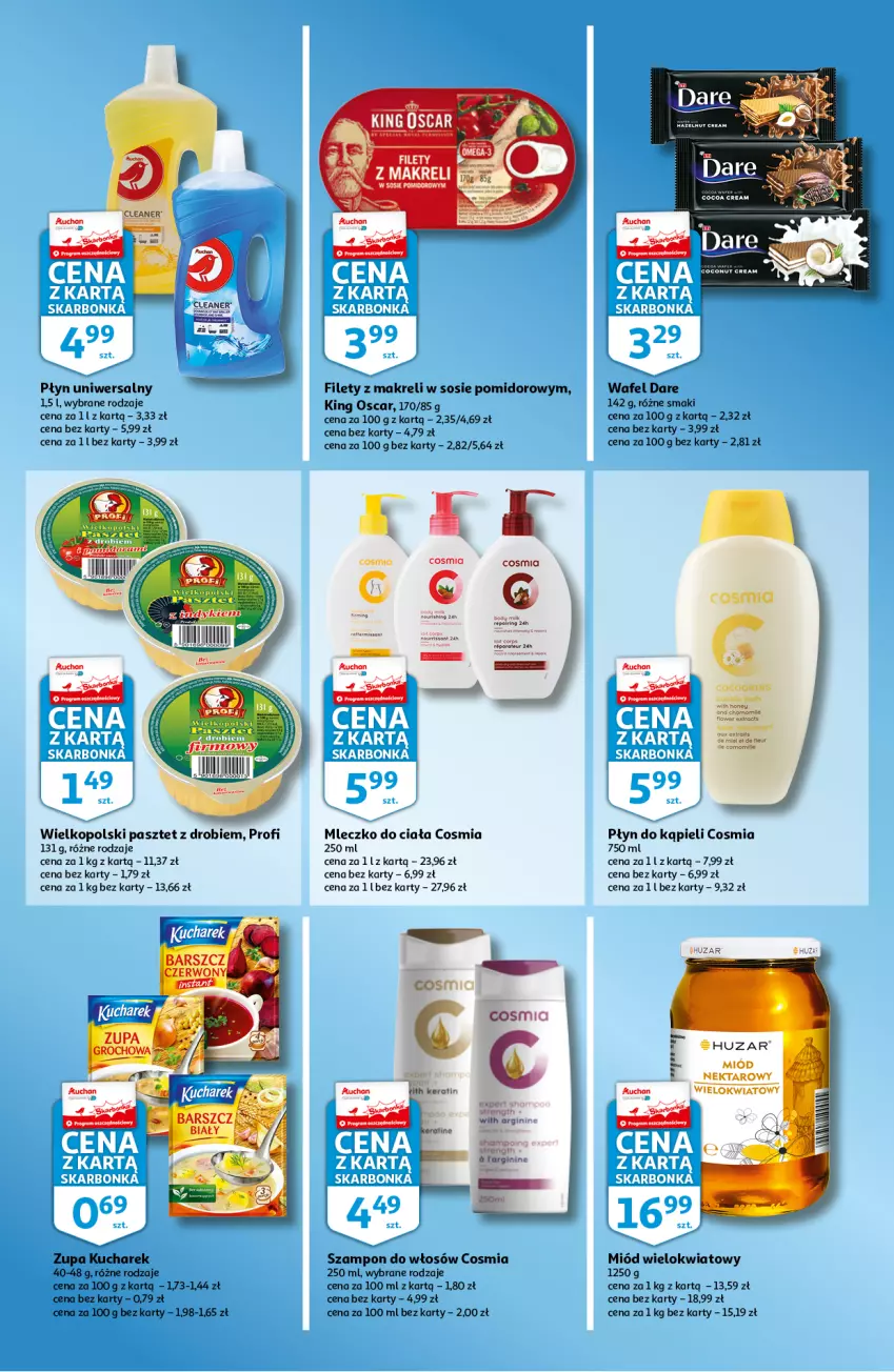 Gazetka promocyjna Auchan - Skarbonka #1 - ważna 04.01 do 12.01.2022 - strona 3 - produkty: Body, Gin, GRID, Kucharek, Miód, Mleczko, Mleczko do ciała, Nektar, Pasztet, Płyn do kąpieli, Por, Sos, Szampon, Zupa