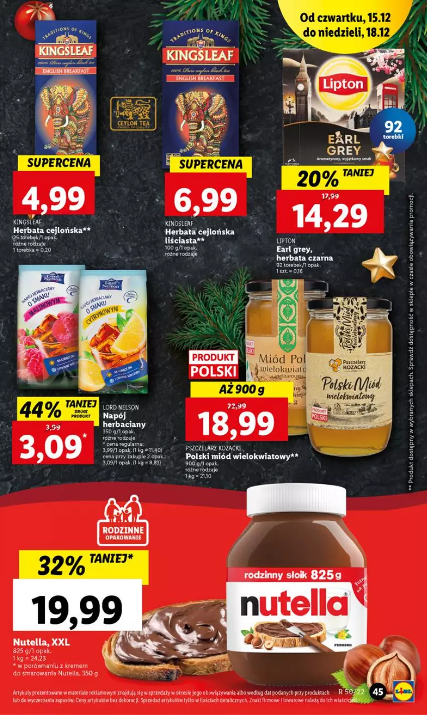 Gazetka promocyjna Lidl - GAZETKA - ważna 15.12 do 18.12.2022 - strona 51 - produkty: Fa, Gra, Lipton, Miód, Nutella, Por