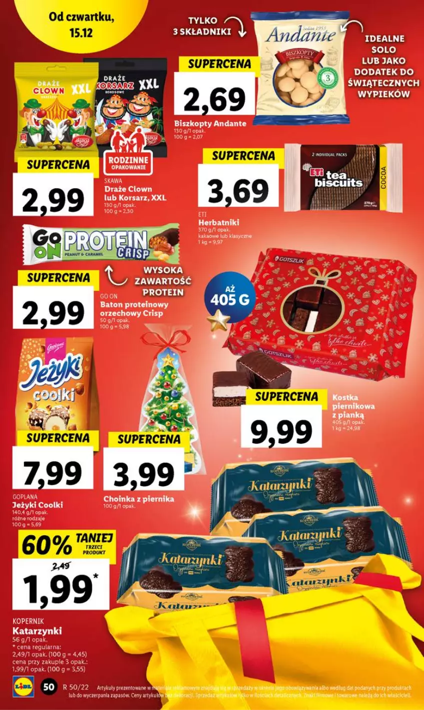 Gazetka promocyjna Lidl - GAZETKA - ważna 15.12 do 18.12.2022 - strona 58 - produkty: Baton, Biszkopty, Jeżyki