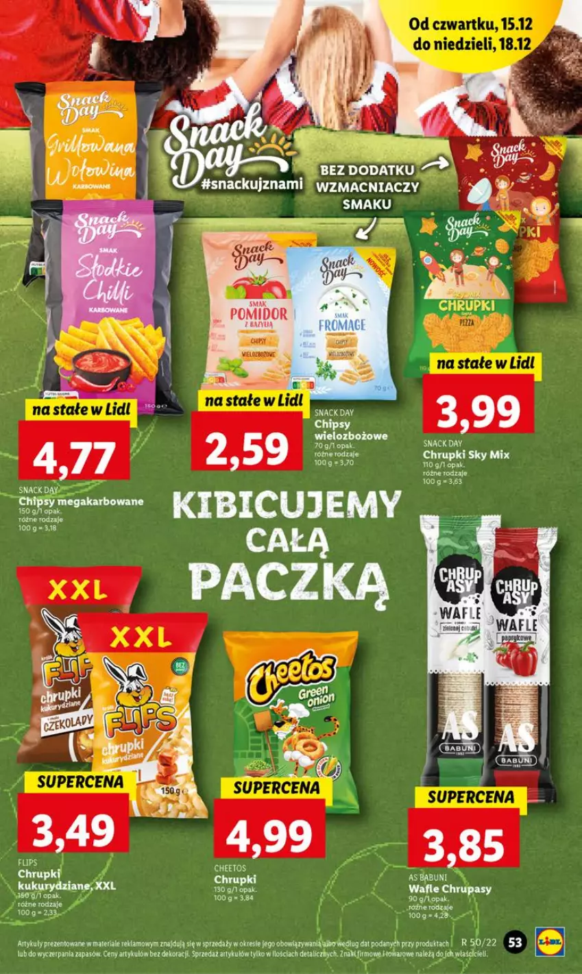 Gazetka promocyjna Lidl - GAZETKA - ważna 15.12 do 18.12.2022 - strona 61 - produkty: Babuni, Bazyl, Cheetos, Chipsy, Chrupki, Wafle
