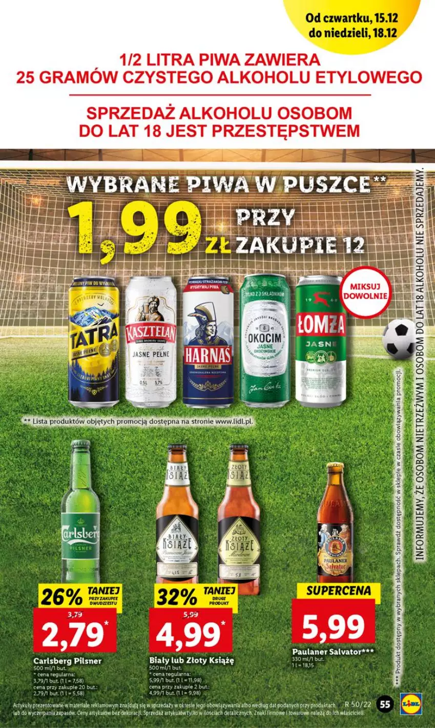 Gazetka promocyjna Lidl - GAZETKA - ważna 15.12 do 18.12.2022 - strona 63 - produkty: Carlsberg, Gra, Piwa