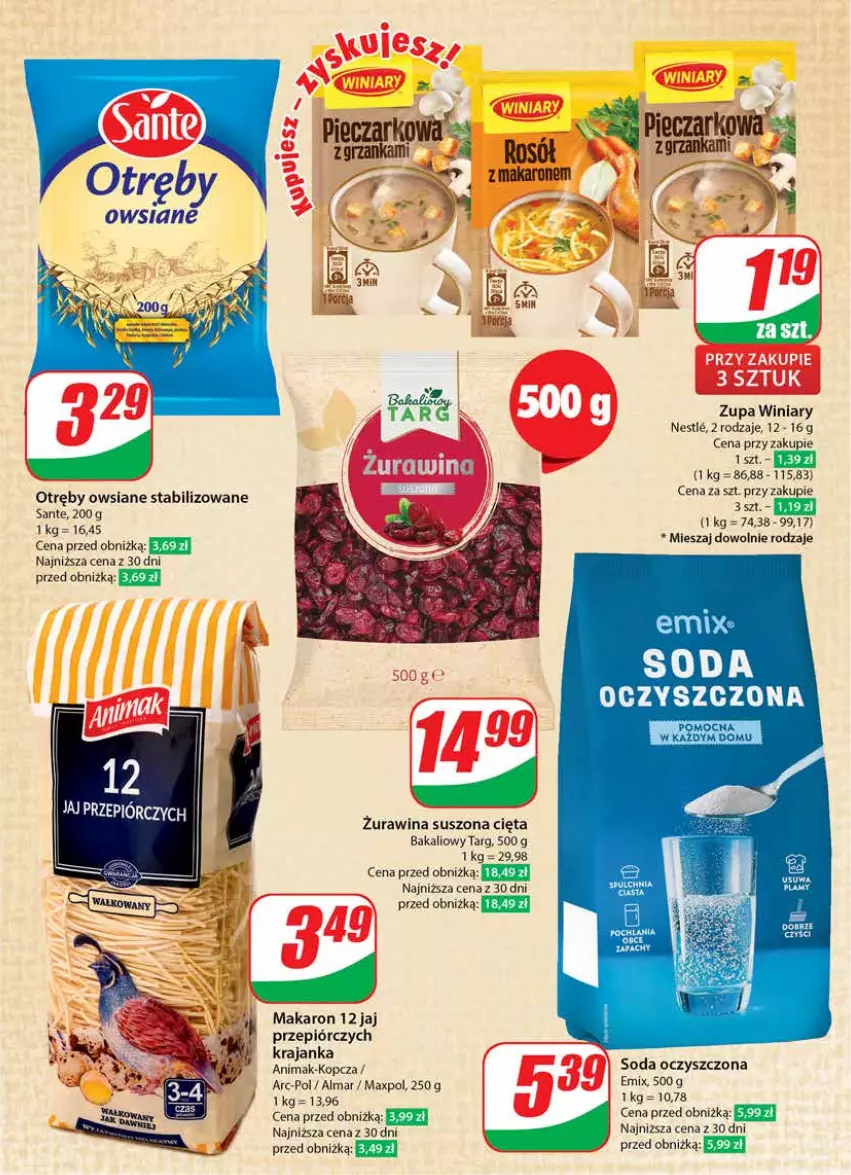 Gazetka promocyjna Dino - Gazetka 32 / 2024 - ważna 07.08 do 13.08.2024 - strona 15 - produkty: Makaron, Por, Rosół, Sante, Soda oczyszczona, Winiary, Zupa