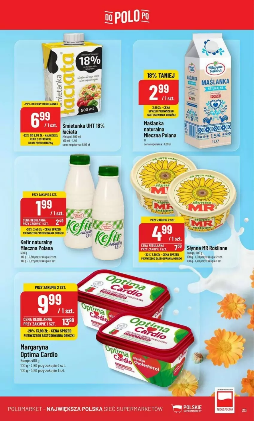 Gazetka promocyjna PoloMarket - ważna 05.06 do 11.06.2024 - strona 18 - produkty: Kefir, Kefir naturalny, LANA, Margaryna, Mars, Maślanka, Optima, Optima Cardio