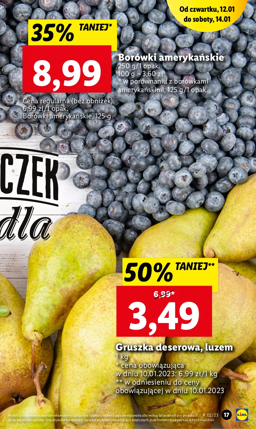 Gazetka promocyjna Lidl - GAZETKA - ważna 12.01 do 14.01.2023 - strona 17 - produkty: Borówka, Deser, Por, Ser