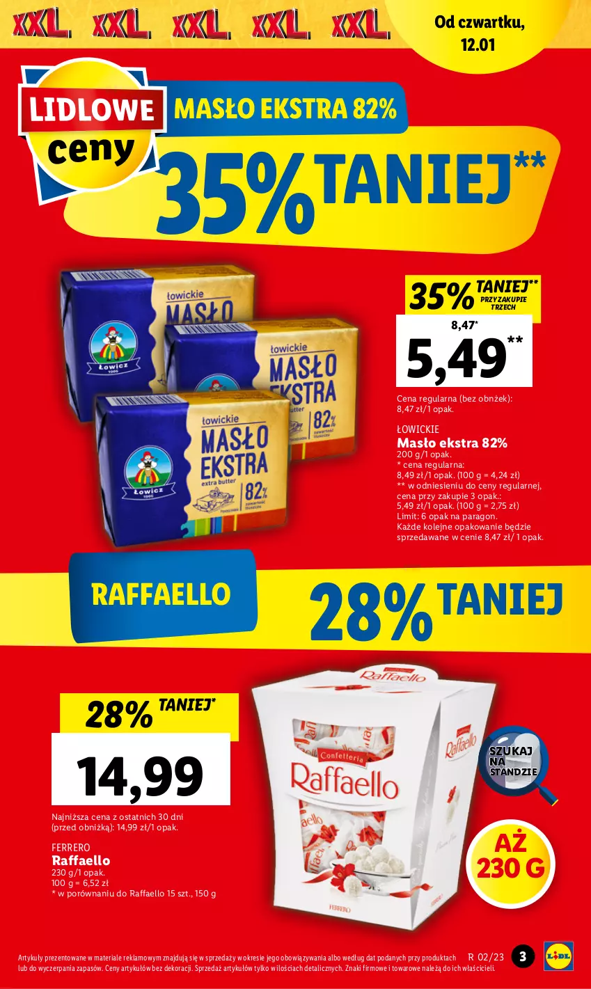 Gazetka promocyjna Lidl - GAZETKA - ważna 12.01 do 14.01.2023 - strona 3 - produkty: Fa, Ferrero, Masło, Olej, Por, Raffaello