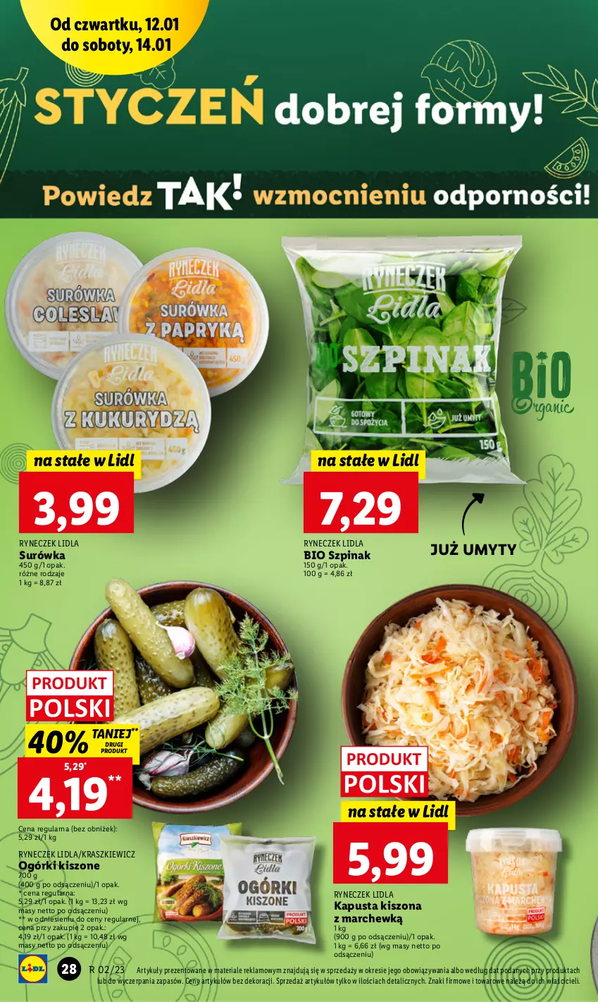 Gazetka promocyjna Lidl - GAZETKA - ważna 12.01 do 14.01.2023 - strona 30 - produkty: Surówka, Szpinak