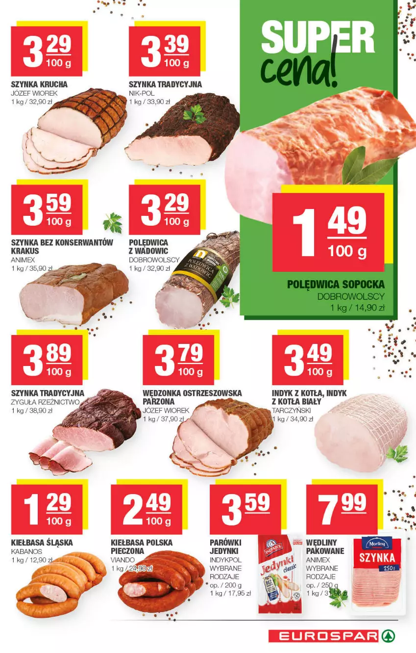 Gazetka promocyjna Spar - ważna 02.11 do 12.11.2021 - strona 9 - produkty: Kabanos, Kiełbasa, Kiełbasa śląska, Krakus, Parówki, Piec, Polędwica, Ser, Szynka, Tarczyński