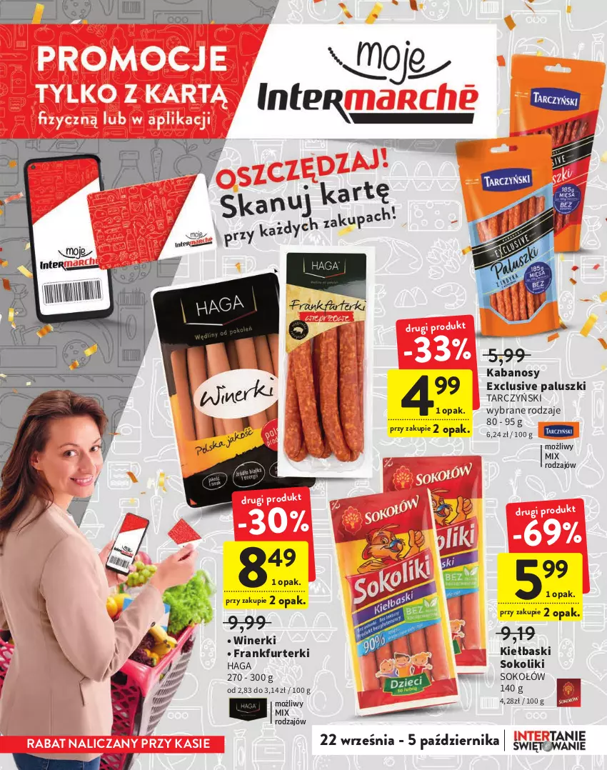 Gazetka promocyjna Intermarche - Gazetka Intermarche - ważna 22.09 do 05.10.2022 - strona 3 - produkty: Frankfurterki, Kabanos, Sok, Sokołów, Tarczyński