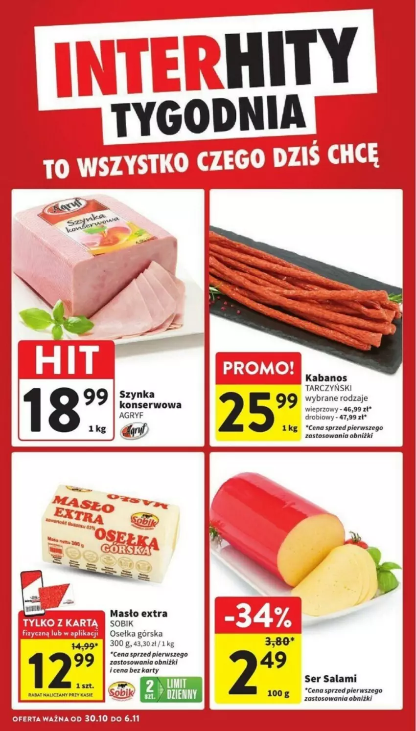 Gazetka promocyjna Intermarche - ważna 30.10 do 06.11.2024 - strona 10 - produkty: Fa, Gry, Kabanos, Masło, Rama, Salami, Ser, Ser salami, Szynka, Szynka konserwowa, Tarczyński