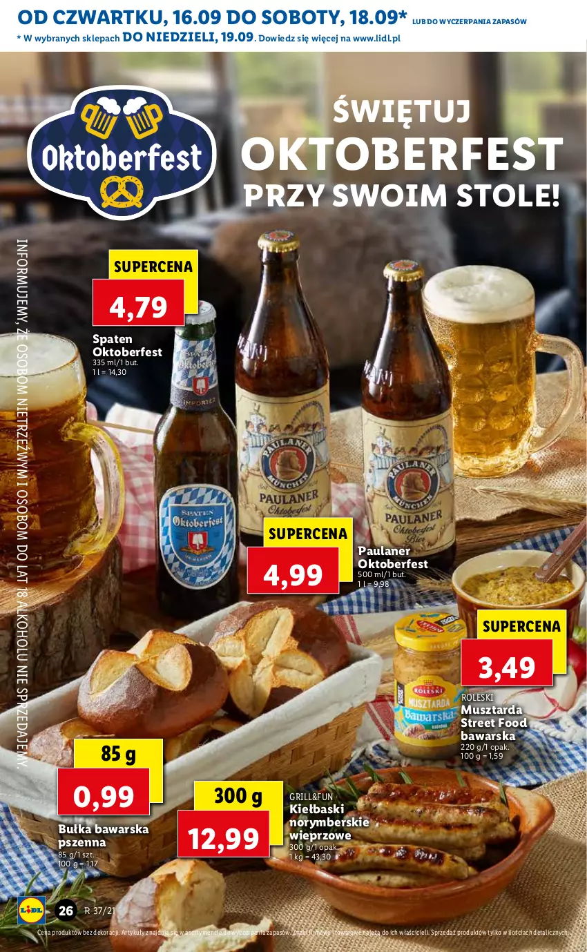 Gazetka promocyjna Lidl - GAZETKA - ważna 16.09 do 19.09.2021 - strona 26 - produkty: Bułka, Grill, Mus, Musztarda, Ole!