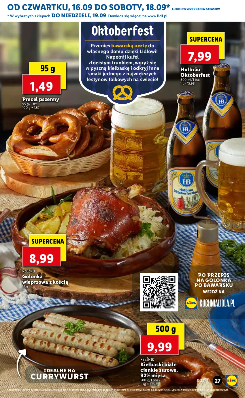 Gazetka promocyjna Lidl - GAZETKA - ważna 16.09 do 19.09.2021 - strona 27 - produkty: Golonka wieprzowa, Gry, Kiełbaski białe