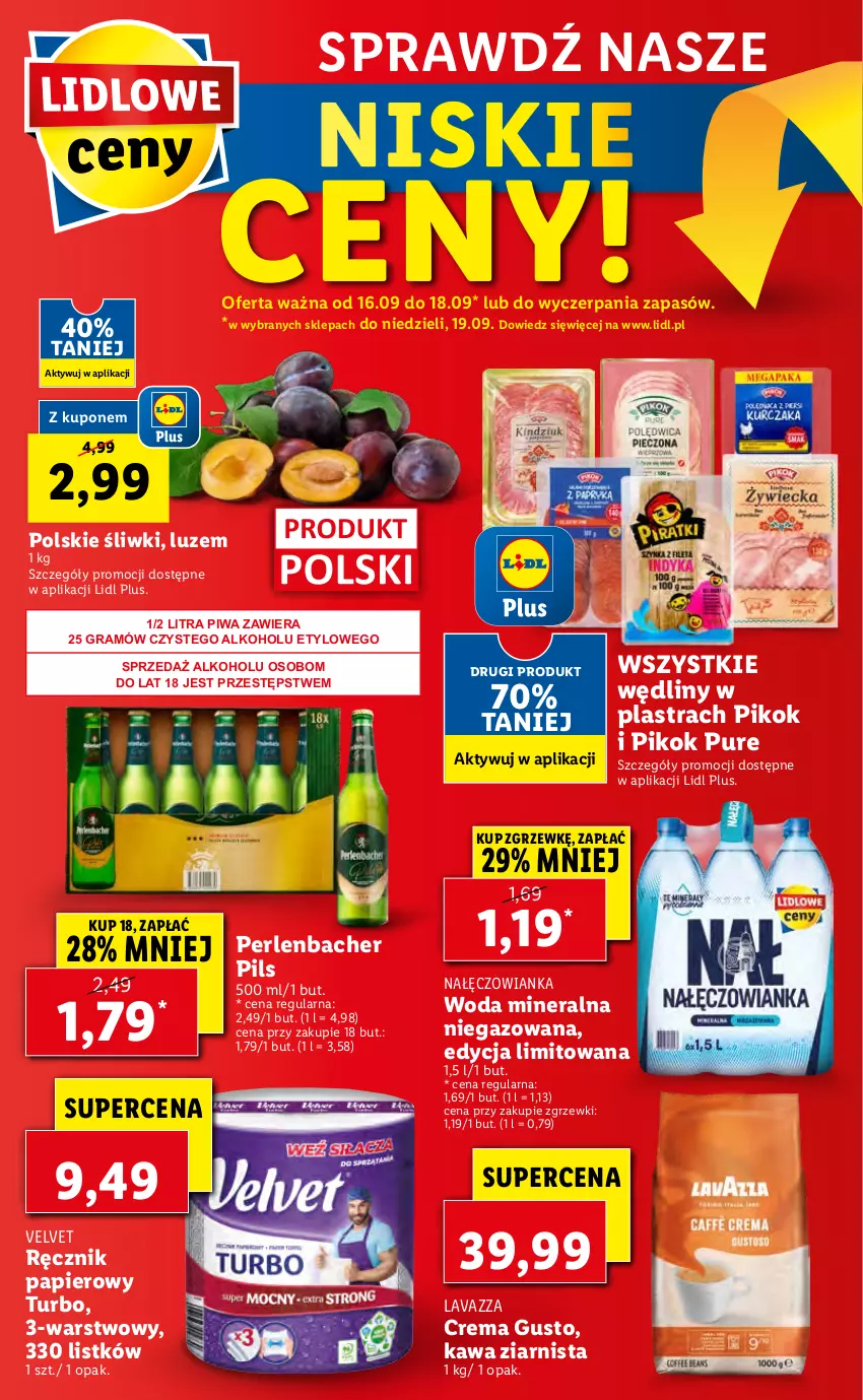 Gazetka promocyjna Lidl - GAZETKA - ważna 16.09 do 19.09.2021 - strona 48 - produkty: Gra, Kawa, Kawa ziarnista, Lavazza, Nałęczowianka, NBA, Papier, PIKOK, Piwa, Pur, Ręcznik, Velvet, Woda, Woda mineralna