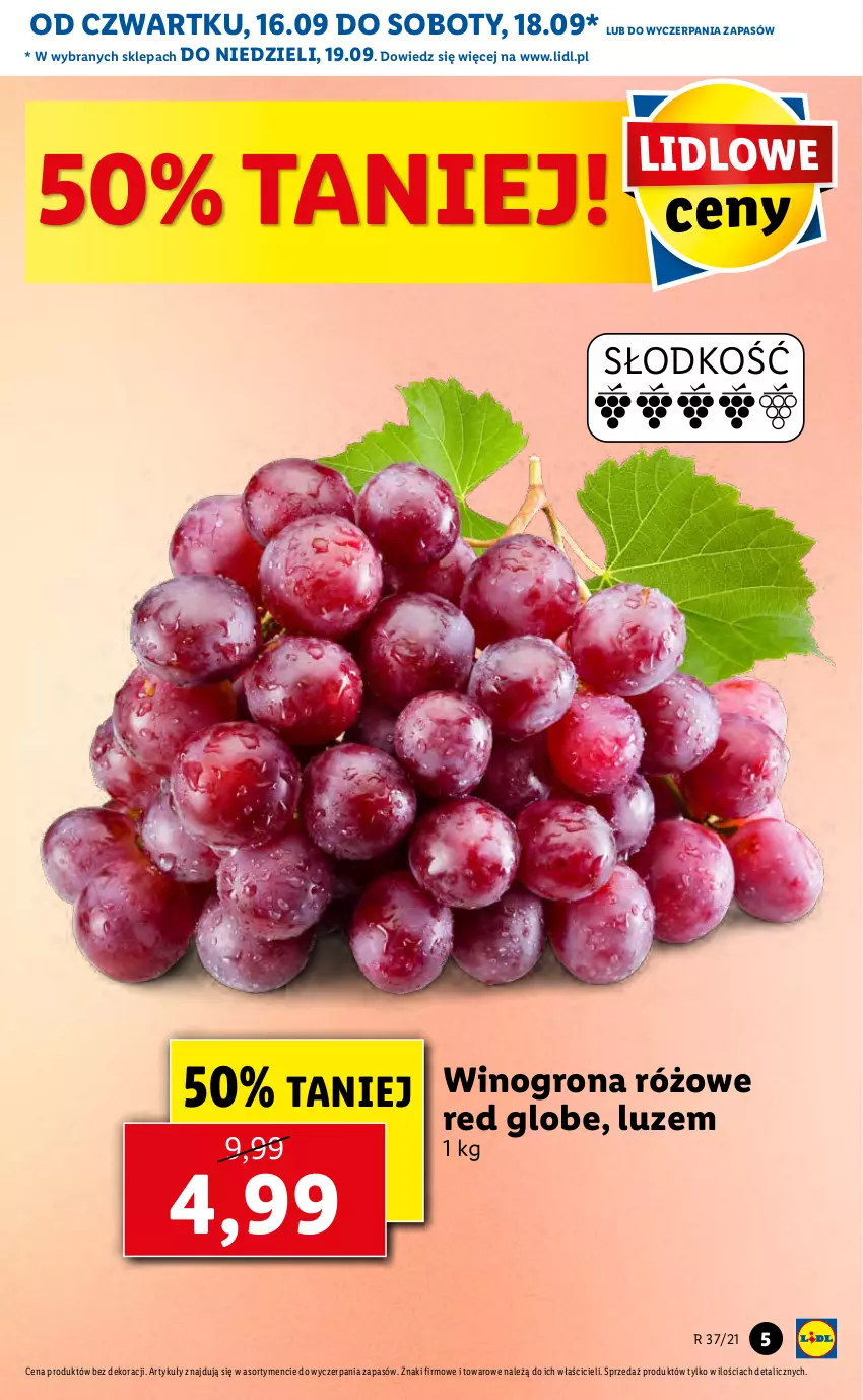 Gazetka promocyjna Lidl - GAZETKA - ważna 16.09 do 19.09.2021 - strona 5 - produkty: Wino, Winogrona