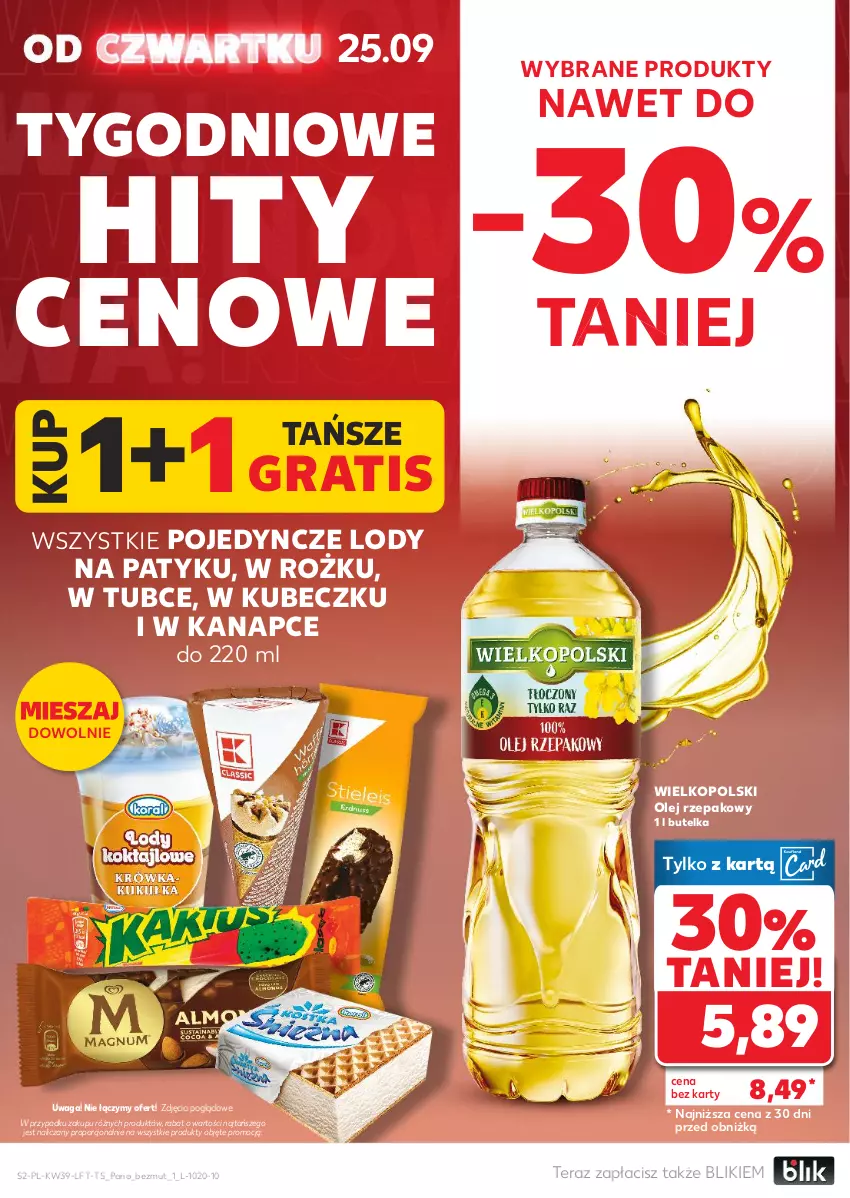 Gazetka promocyjna Kaufland - Gazetka tygodnia - ważna 25.09 do 01.10.2025 - strona 2 - produkty: Gra, Lody, Olej, Olej rzepakowy, Por, Tera, Waga