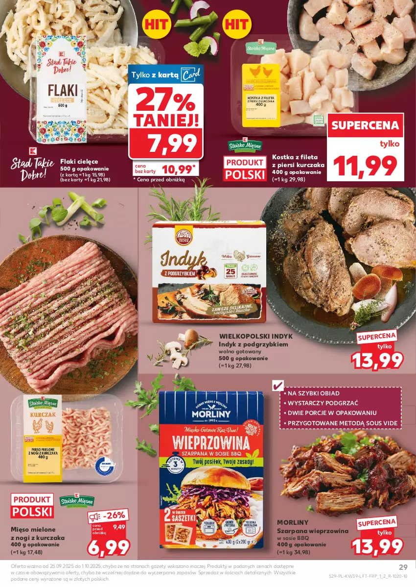 Gazetka promocyjna Kaufland - Gazetka tygodnia - ważna 25.09 do 01.10.2025 - strona 29 - produkty: Flaki, Kurczak, Mięso, Mięso mielone, Morliny, Podgrzybki, Por, Sos, Wieprzowina