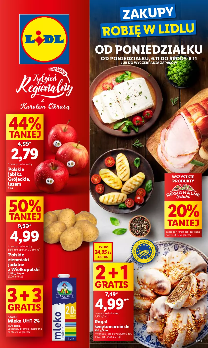 Gazetka promocyjna Lidl - GAZETKA - ważna 06.11 do 08.11.2023 - strona 1 - produkty: Gra, Jabłka, Mleko, Rogal, Ziemniaki