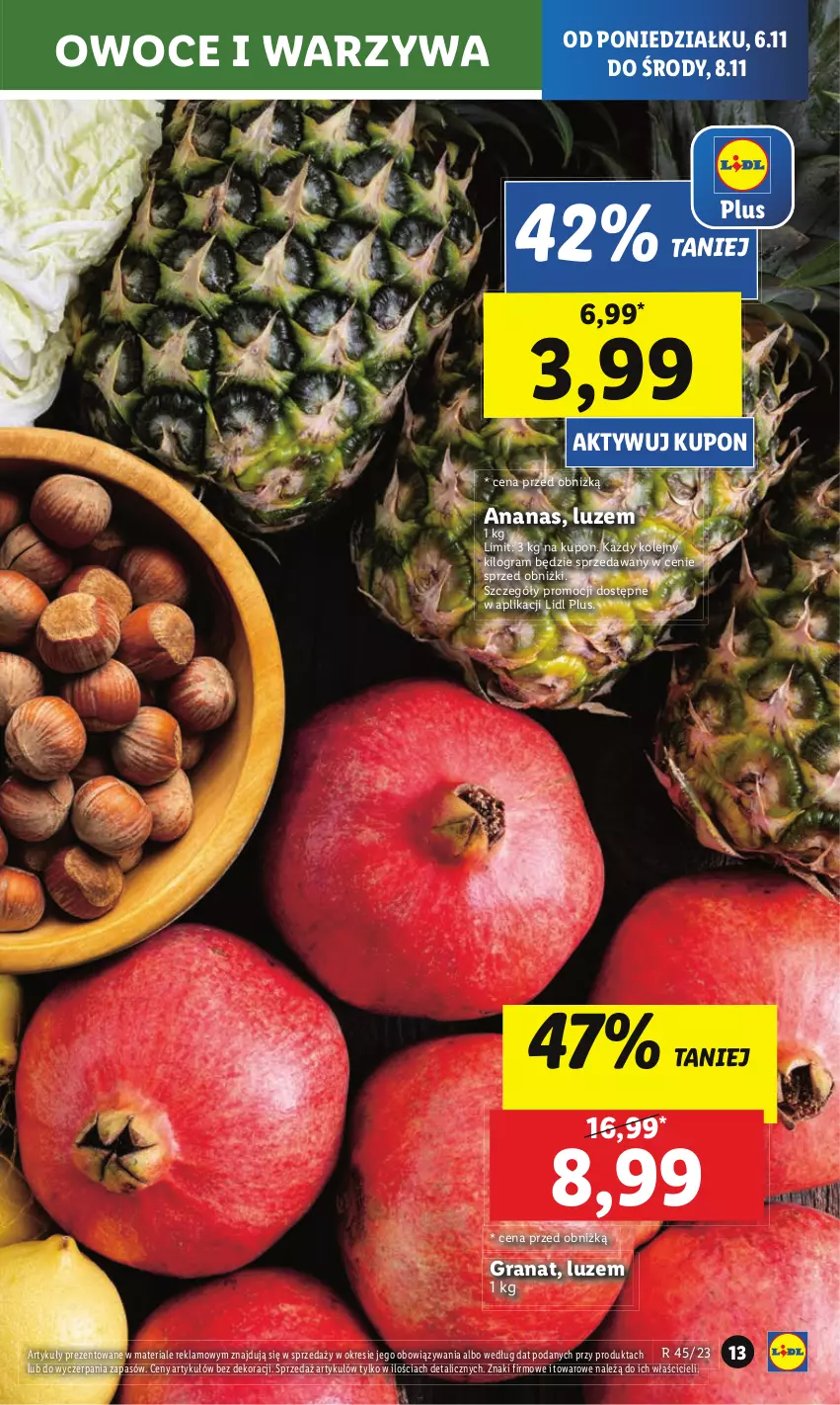 Gazetka promocyjna Lidl - GAZETKA - ważna 06.11 do 08.11.2023 - strona 25 - produkty: Ananas, Fa, Gra, Granat, Olej, Owoce, Warzywa