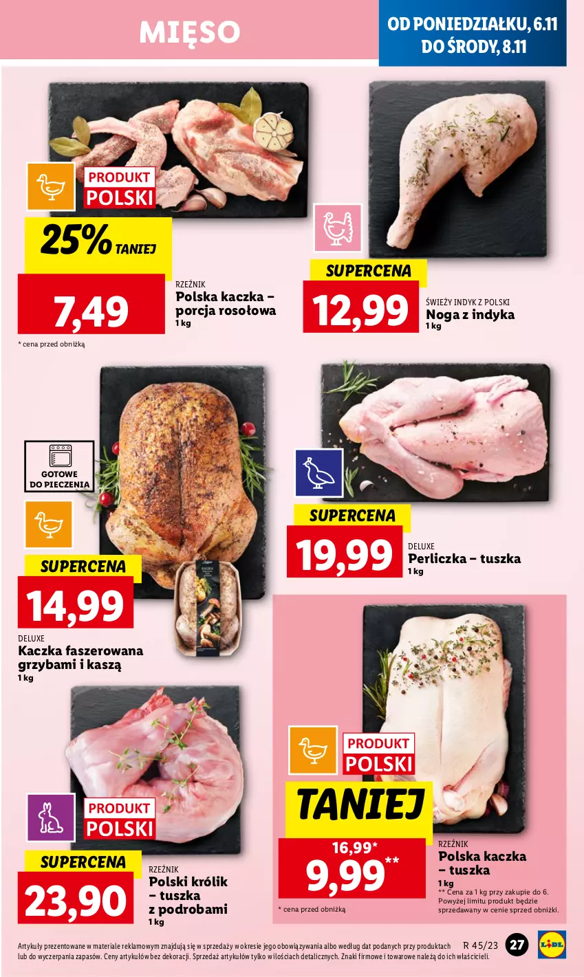 Gazetka promocyjna Lidl - GAZETKA - ważna 06.11 do 08.11.2023 - strona 39 - produkty: Fa, Kaczka, Kaczka faszerowana, Królik, Mięso, Perliczka, Piec, Por, Tusz