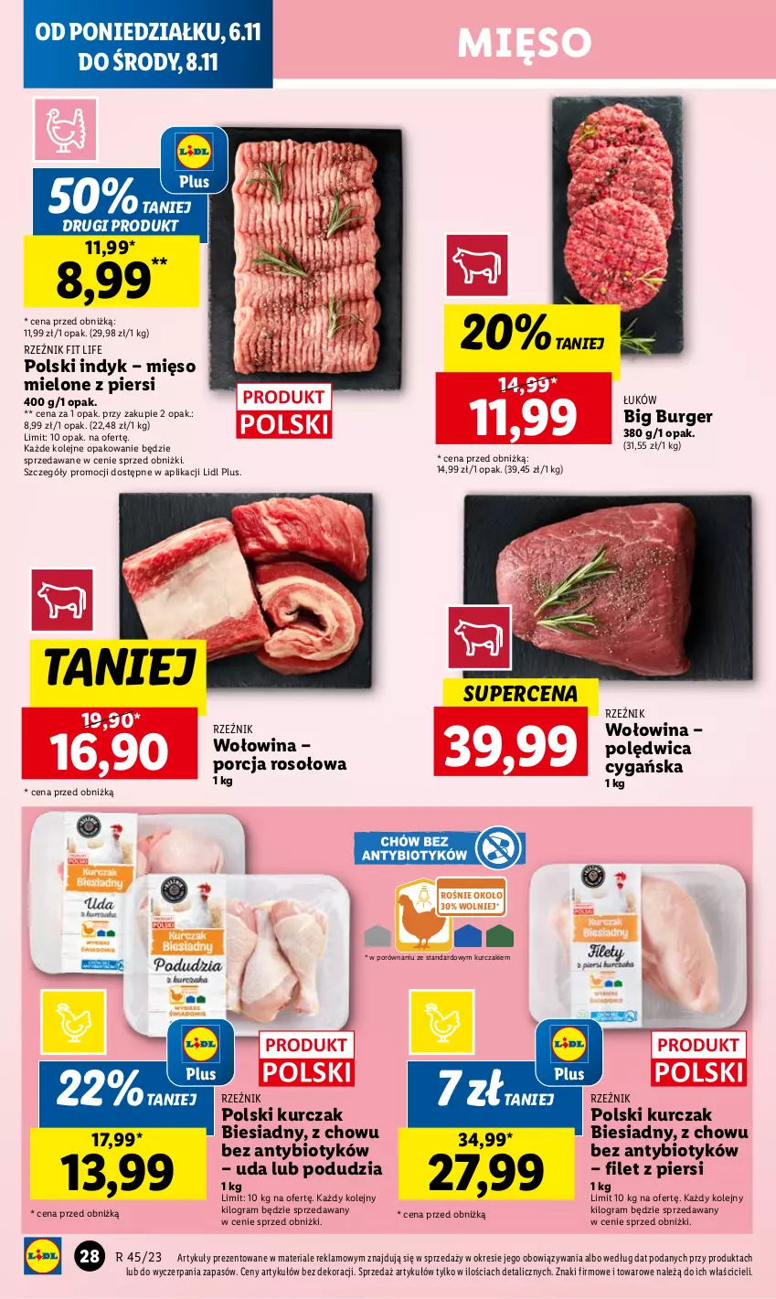 Gazetka promocyjna Lidl - GAZETKA - ważna 06.11 do 08.11.2023 - strona 40 - produkty: Burger, Gra, Kurczak, Mięso, Mięso mielone, Olej, Polędwica, Por, Wołowina