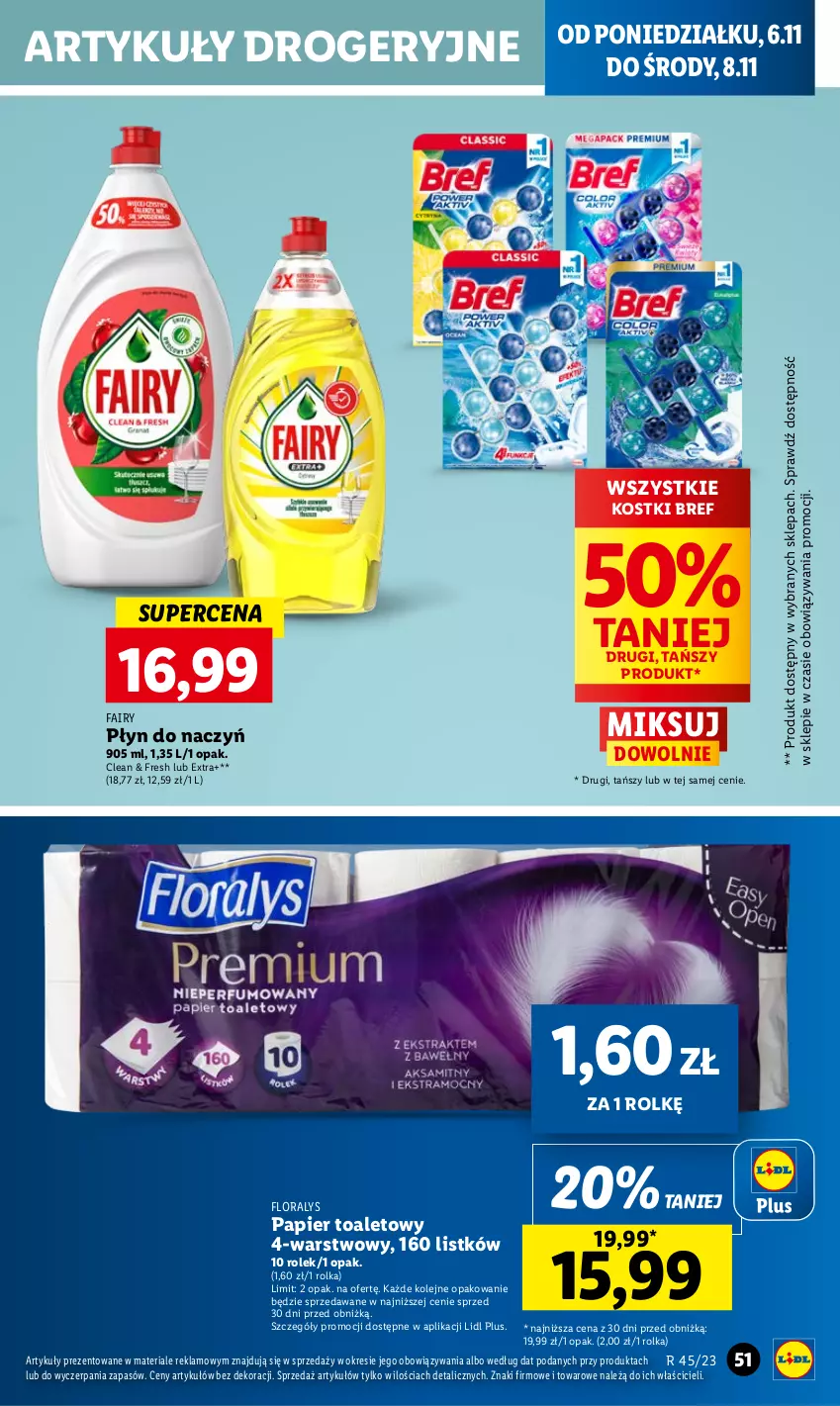 Gazetka promocyjna Lidl - GAZETKA - ważna 06.11 do 08.11.2023 - strona 63 - produkty: Bref, Fa, Fairy, Flora, Olej, Papier, Papier toaletowy