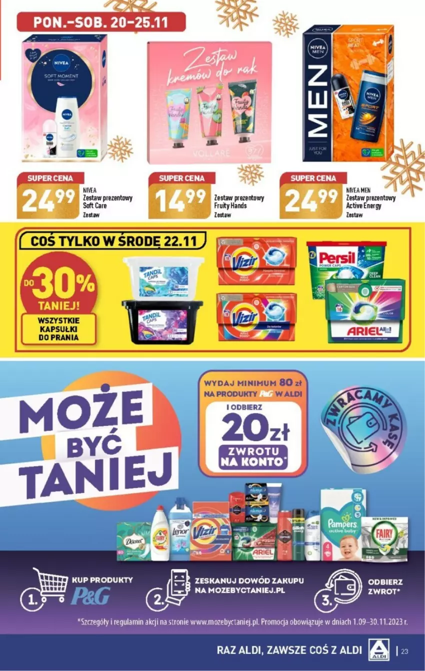 Gazetka promocyjna Aldi - ważna 20.11 do 25.11.2023 - strona 16 - produkty: Kapsułki do prania, Nivea, Zestaw prezentowy