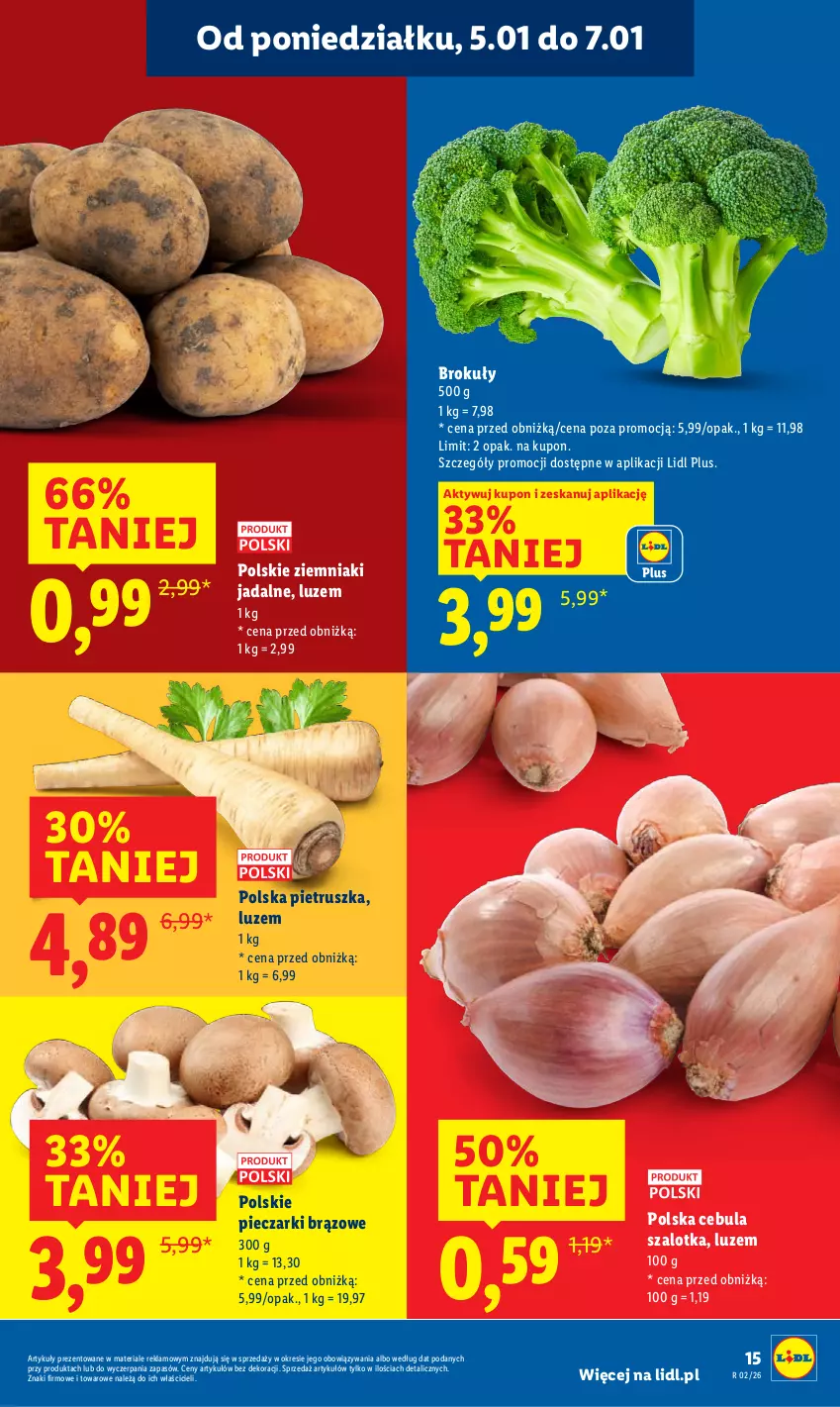 Gazetka promocyjna Lidl - GAZETKA - ważna 05.01 do 07.01.2026 - strona 17 - produkty: Brokuły, Cebula, Cebula szalotka, Piec, Pietruszka, Szal, Ziemniaki