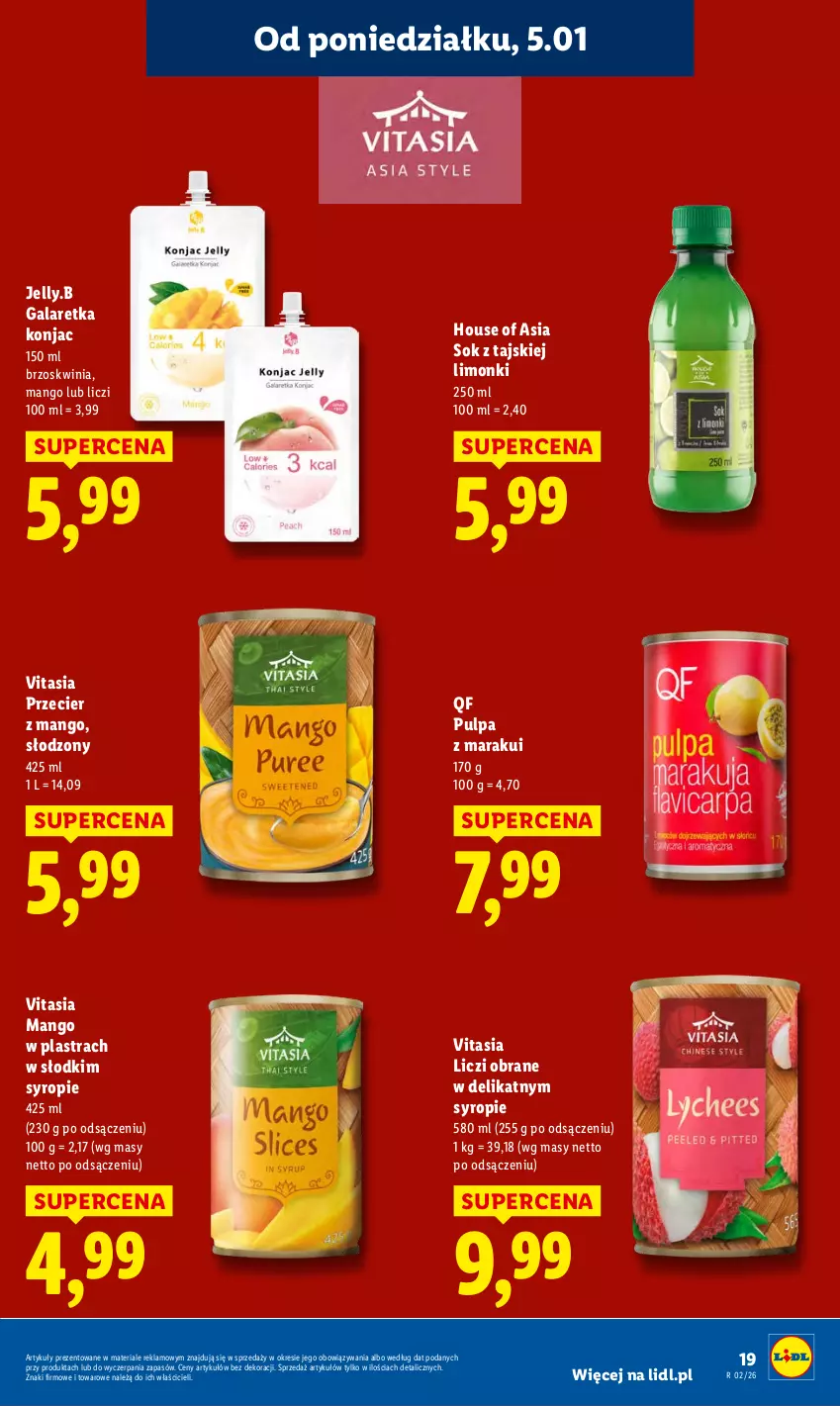 Gazetka promocyjna Lidl - GAZETKA - ważna 05.01 do 07.01.2026 - strona 21 - produkty: Gala, Galaretka, House of Asia, Liczi, Mango, Sok, Syrop