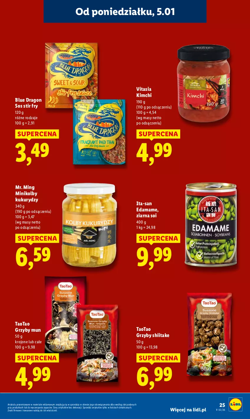 Gazetka promocyjna Lidl - GAZETKA - ważna 05.01 do 07.01.2026 - strona 27 - produkty: Edam, Grzyby, Grzyby mun, Grzyby shiitake, Sos, TaoTao