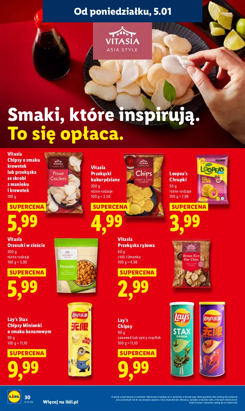 Gazetka promocyjna Lidl - GAZETKA - ważna 05.01 do 07.01.2026 - strona 32 - produkty: Chipsy, Chrupki, Lay’s, Limonka, Orzeszki, Ryż