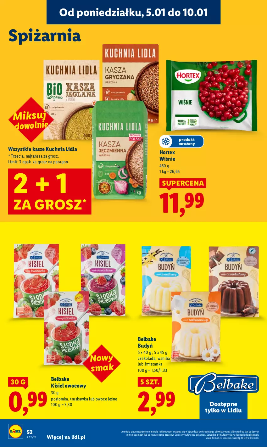 Gazetka promocyjna Lidl - GAZETKA - ważna 05.01 do 07.01.2026 - strona 54 - produkty: Budyń, Czekolada, Hortex, Kisiel, Kuchnia, Owoce