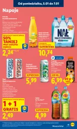 Gazetka promocyjna Lidl - GAZETKA - Gazetka - ważna od 07.01 do 07.01.2026 - strona 47 - produkty: Nałęczowianka, Sok, Por, Gra, Napój energetyczny, Ice tea, Napoje, Tiger, Lipton, Woda mineralna, Woda, Herbata, Mango, Napój, Kokos