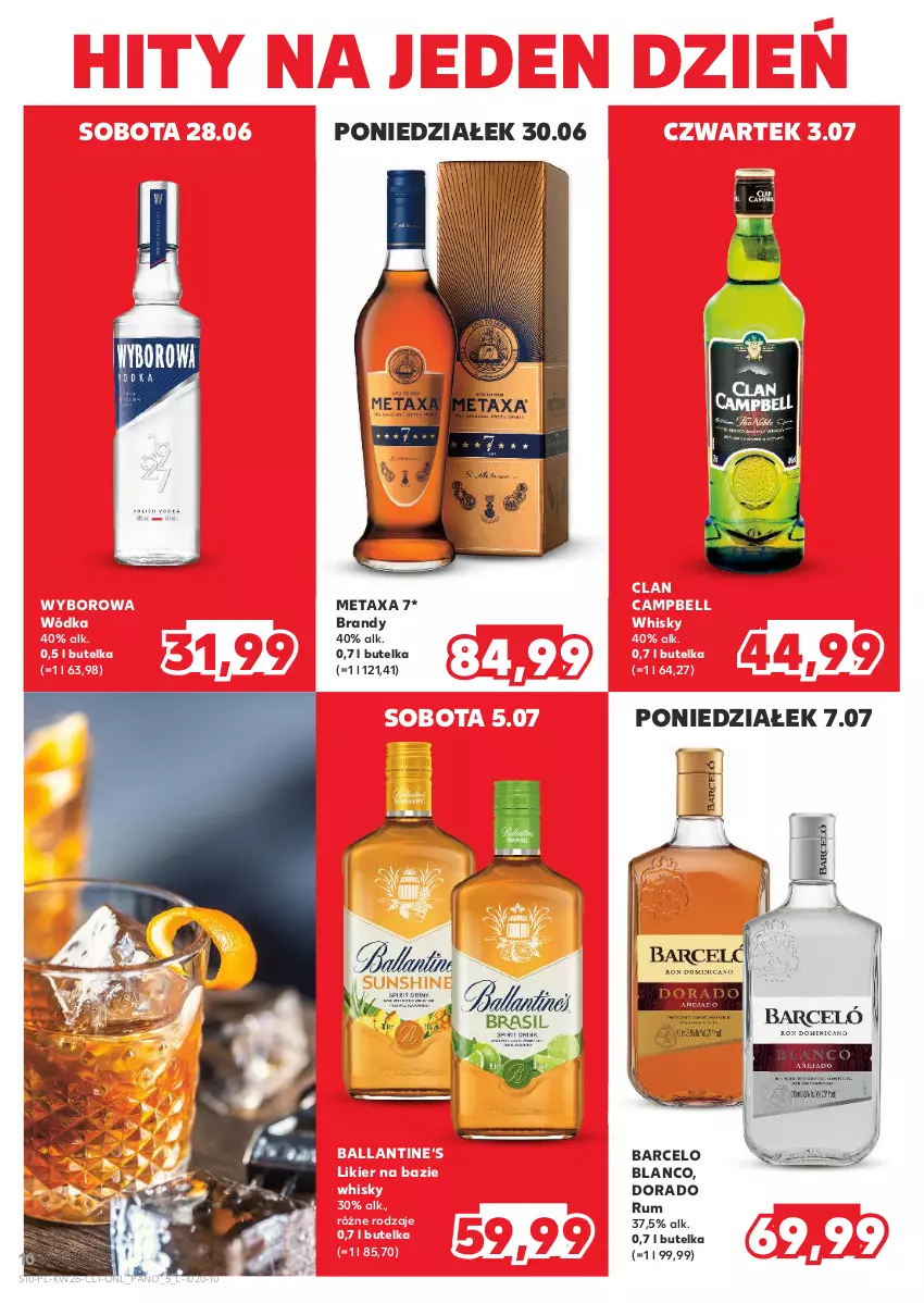 Gazetka promocyjna Kaufland - Barek Kauflandu - ważna 26.06 do 09.07.2025 - strona 10 - produkty: Bell, Brandy, Likier, Metaxa, Rum, Whisky, Wódka, Wyborowa