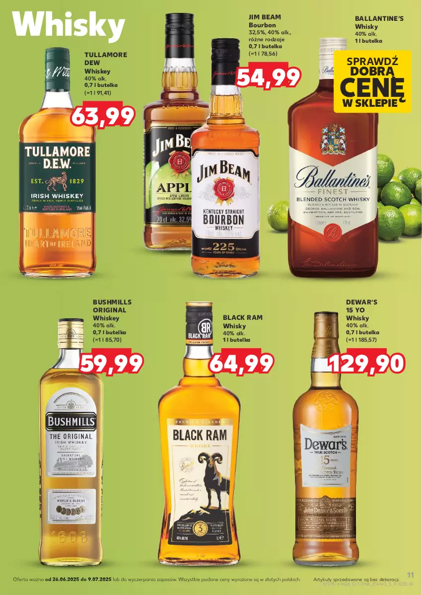 Gazetka promocyjna Kaufland - Barek Kauflandu - ważna 26.06 do 09.07.2025 - strona 11 - produkty: Bourbon, Bushmills, Gin, Jim Beam, Lack, Tullamore Dew, Whiskey, Whisky
