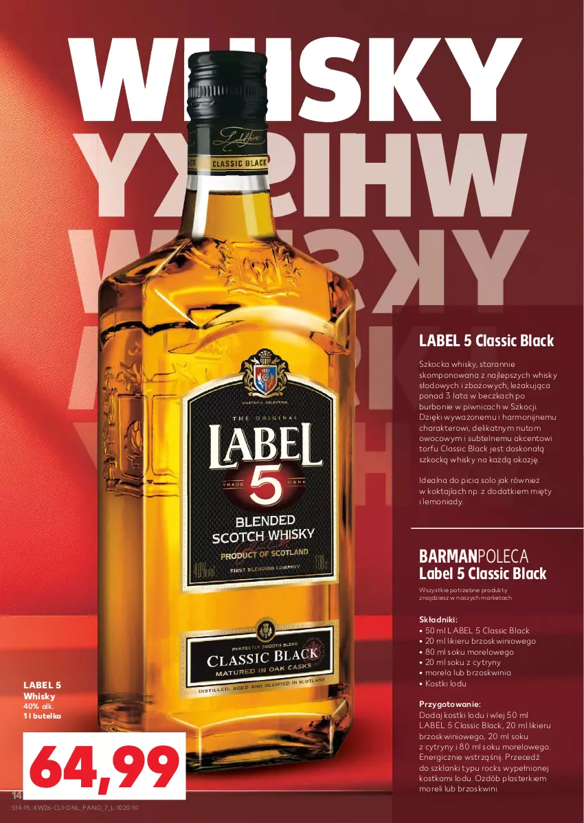 Gazetka promocyjna Kaufland - Barek Kauflandu - ważna 26.06 do 09.07.2025 - strona 14 - produkty: Cytryny, Koc, Lack, Lanki, Likier, Morela, Plasterki, Sok, Whisky