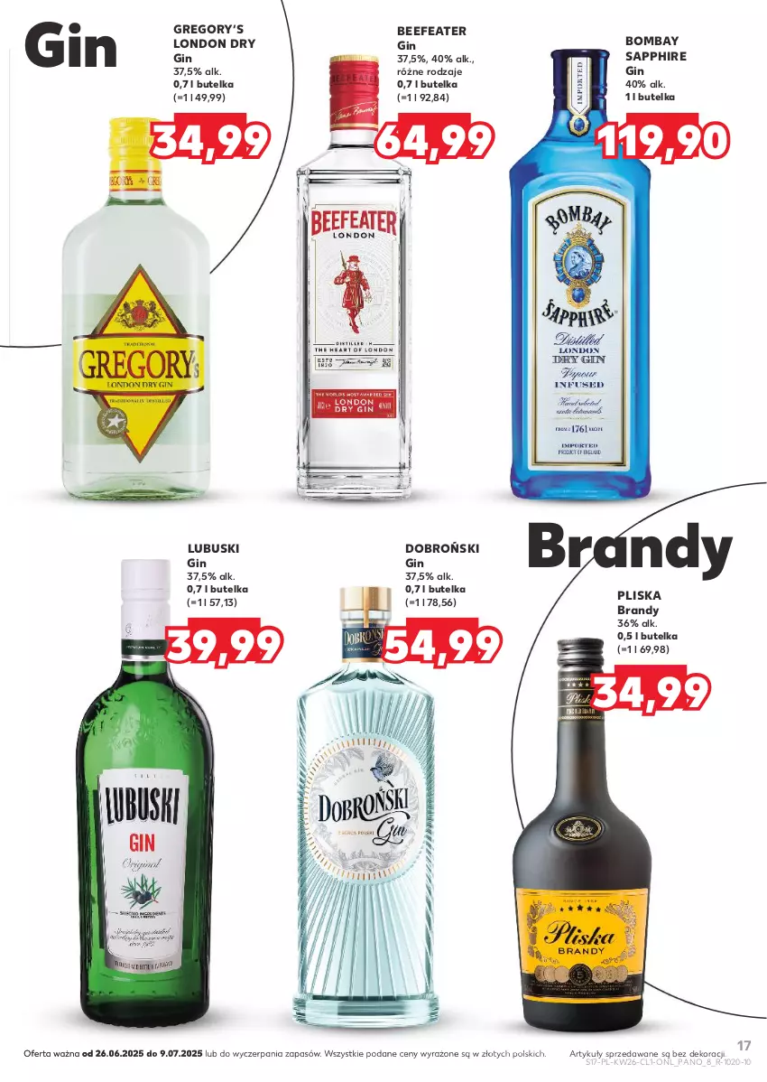 Gazetka promocyjna Kaufland - Barek Kauflandu - ważna 26.06 do 09.07.2025 - strona 17 - produkty: Brandy, Gin, HP, Pliska