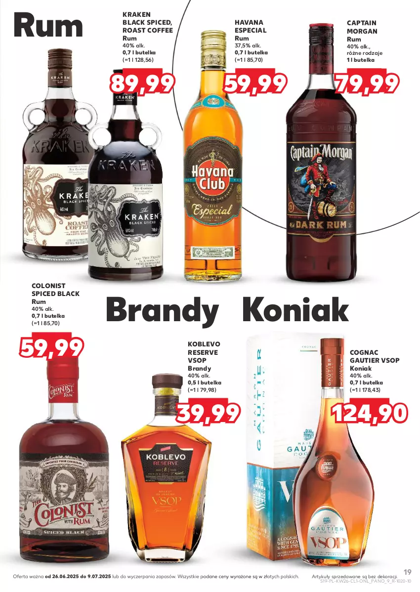 Gazetka promocyjna Kaufland - Barek Kauflandu - ważna 26.06 do 09.07.2025 - strona 19 - produkty: Brandy, Captain Morgan, Colonist, Lack, Rum, Ser