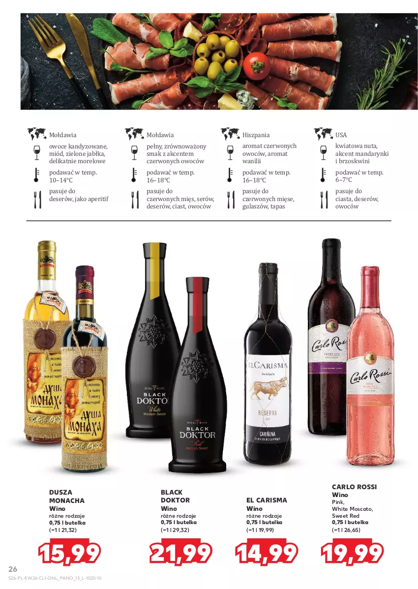 Gazetka promocyjna Kaufland - Barek Kauflandu - ważna 26.06 do 09.07.2025 - strona 26 - produkty: Carlo Rossi, Deser, Jabłka, Lack, Mandarynki, Miód, Owoce, Ser, Wino