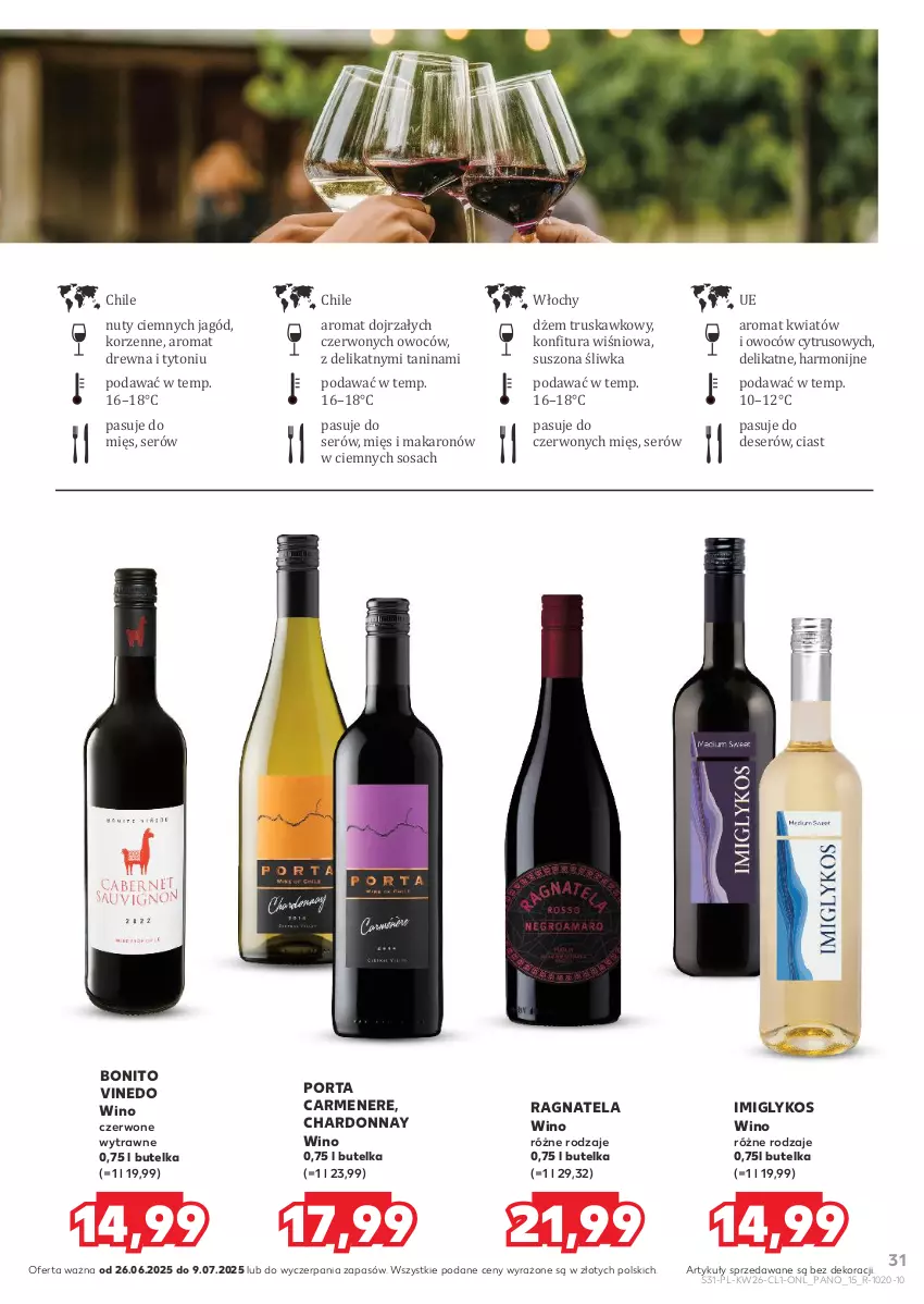 Gazetka promocyjna Kaufland - Barek Kauflandu - ważna 26.06 do 09.07.2025 - strona 31 - produkty: Chardonnay, Deser, Dżem, Konfitura, Makaron, Nuty, Por, Ser, Sos, Wino, Wino czerwone