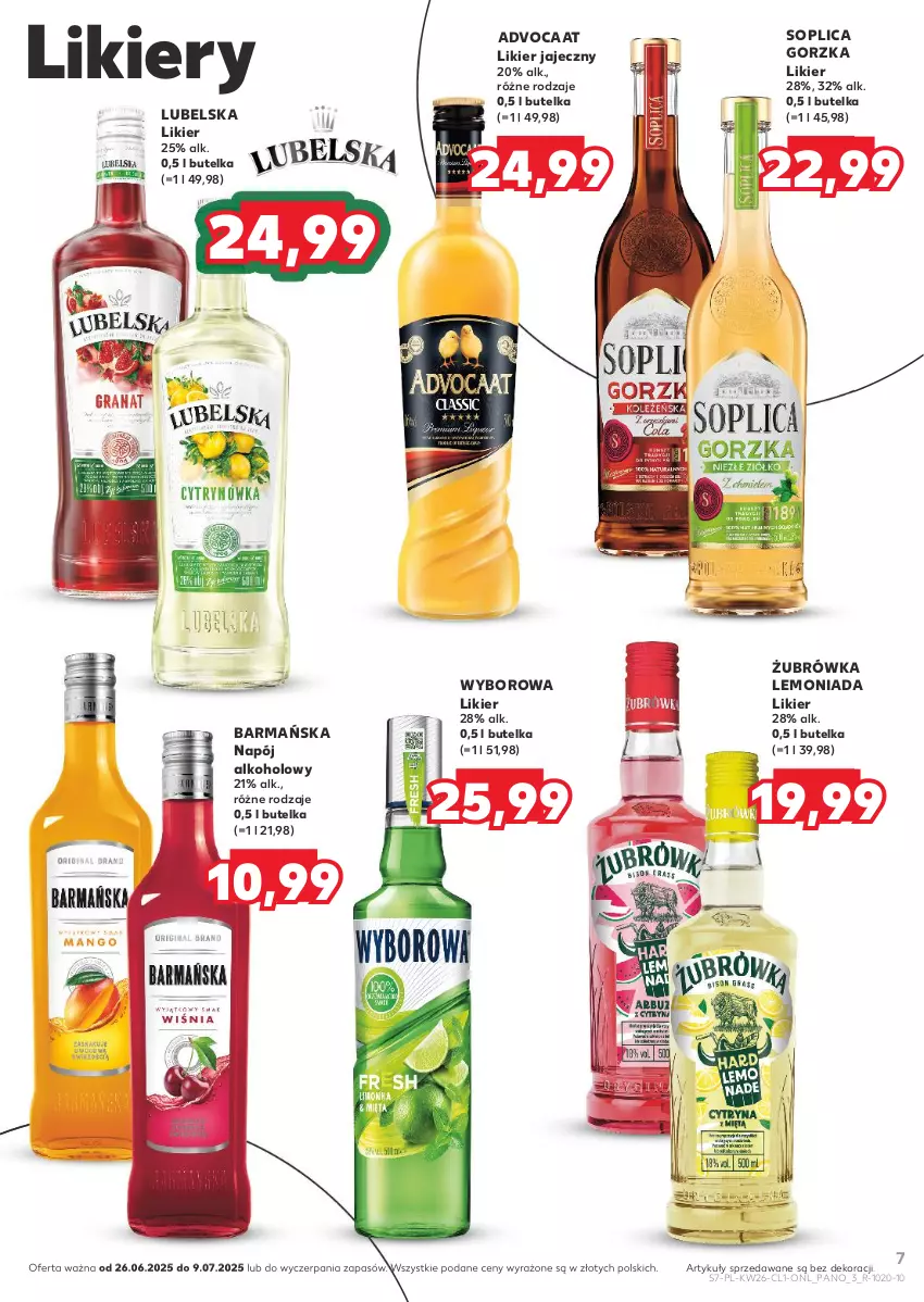 Gazetka promocyjna Kaufland - Barek Kauflandu - ważna 26.06 do 09.07.2025 - strona 7 - produkty: Advocaat, Lemoniada, Likier, Likier jajeczny, Napój, Soplica, Wyborowa