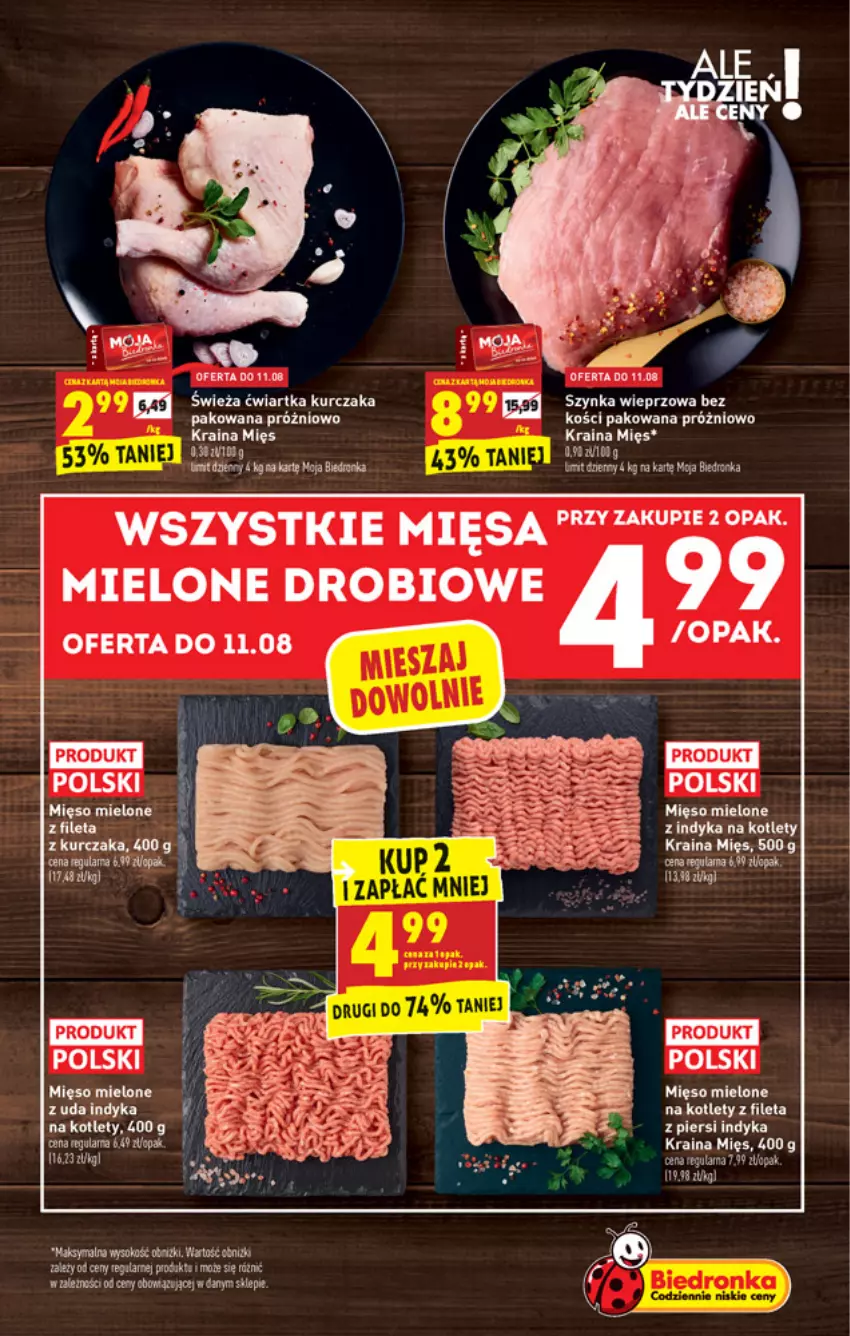 Gazetka promocyjna Biedronka - W tym tygodniu - ważna 09.08 do 14.08.2021 - strona 15 - produkty: Kotlet, Kurczak, Mięso, Mięso mielone, Szynka, Szynka wieprzowa