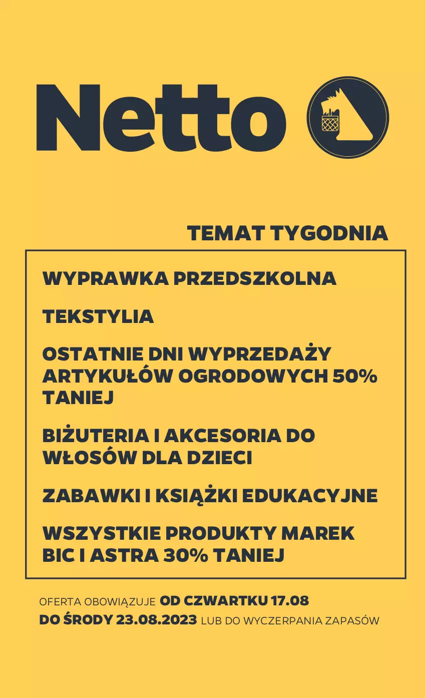 Gazetka promocyjna Netto - Akcesoria i dodatki - ważna 17.08 do 23.08.2023 - strona 1 - produkty: BIC, Dzieci