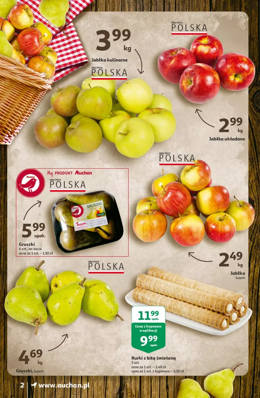 Gazetka promocyjna Auchan - Uroda Supermarkety - ważna 26.02 do 03.03.2021 - strona 2 - produkty: Fa, Gruszki, Jabłka, Rurki