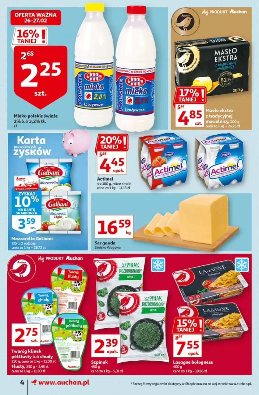 Gazetka promocyjna Auchan - Uroda Supermarkety - ważna 26.02 do 03.03.2021 - strona 4 - produkty: Gouda, Mleko, Ser, Twaróg